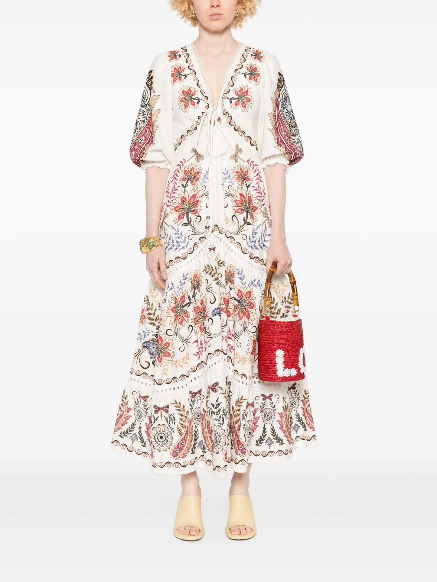 Farm Rio - Рокли - Off - White Boho Maxi Dress - Love|Labels