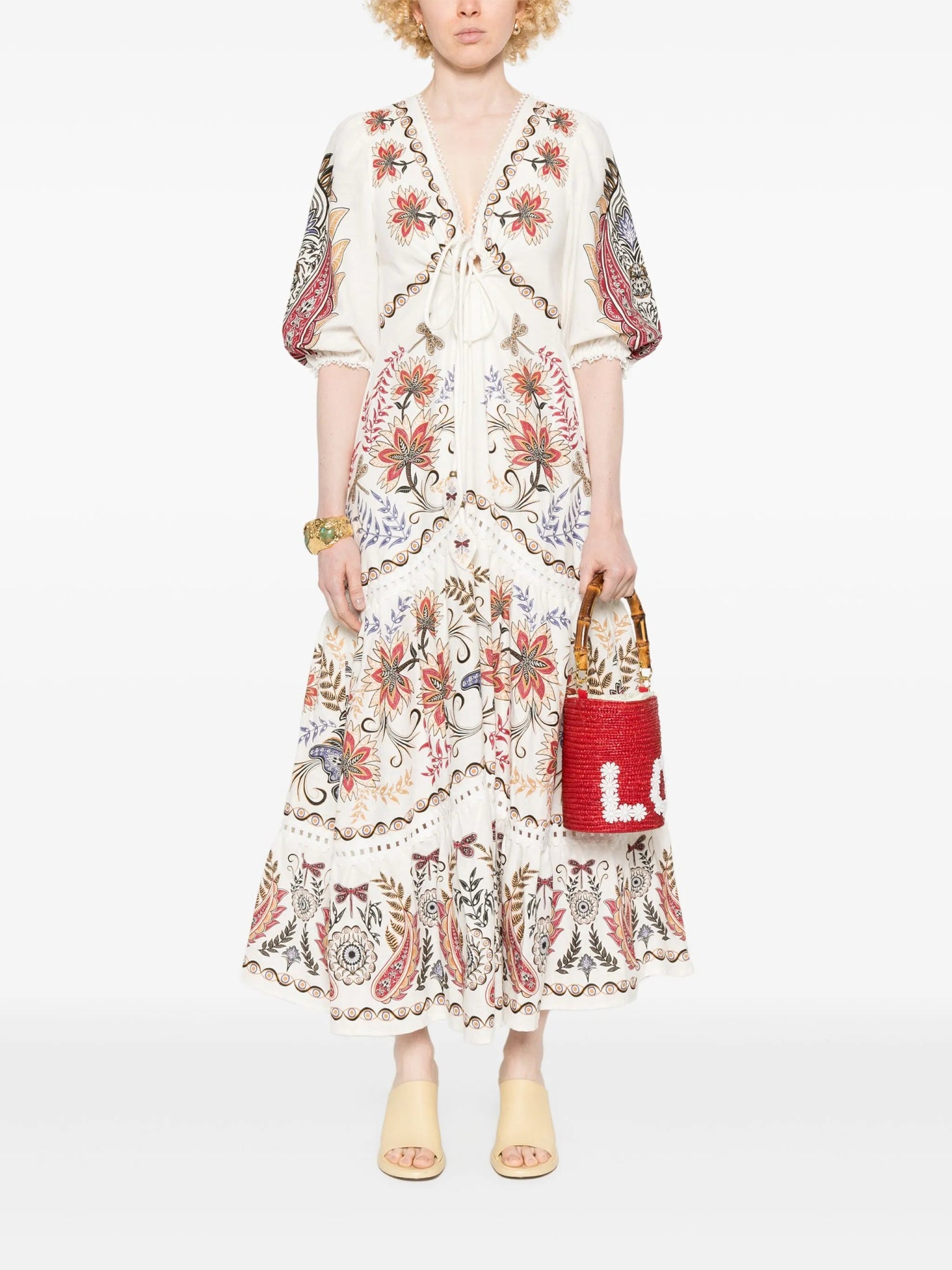 Farm Rio - Рокли - Off - White Boho Maxi Dress - Love|Labels
