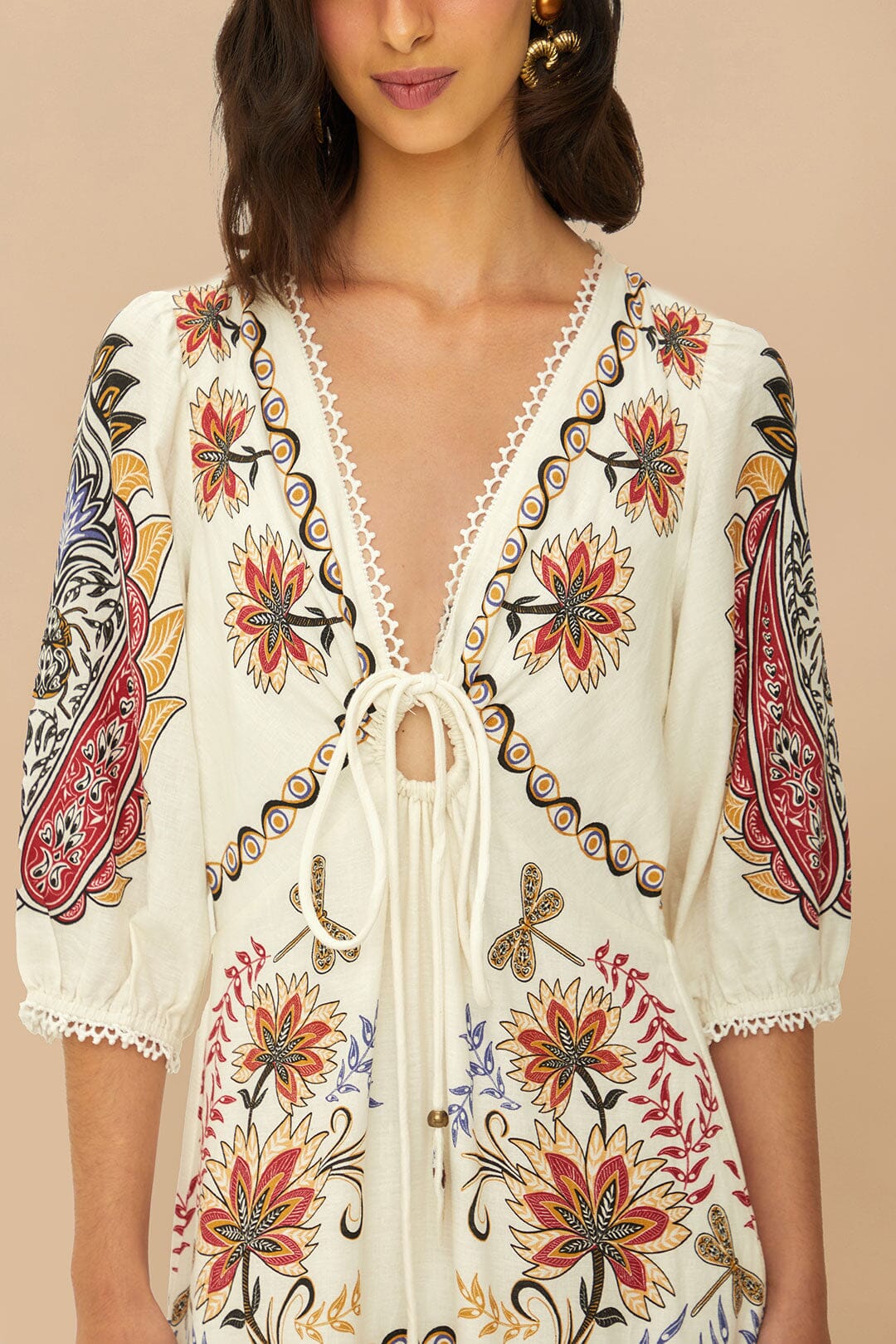 Farm Rio - Рокли - Off - White Boho Maxi Dress - Love|Labels