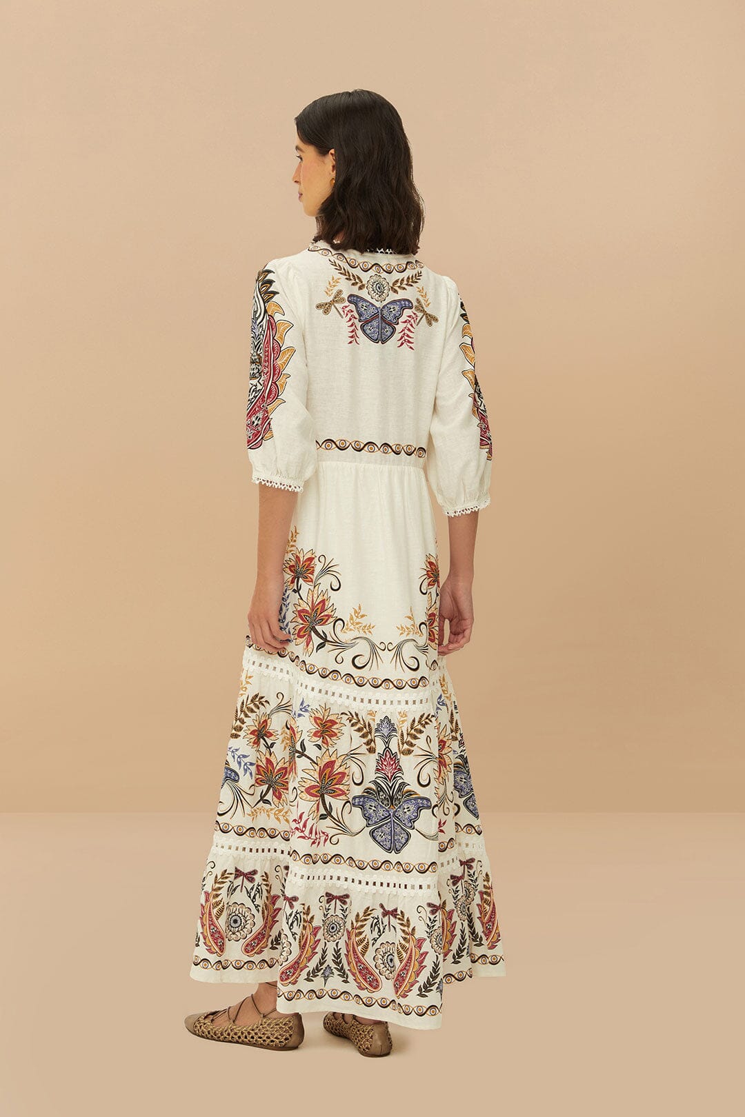 Farm Rio - Рокли - Off - White Boho Maxi Dress - Love|Labels