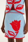 Sky Stripes Blue Mini Skirt