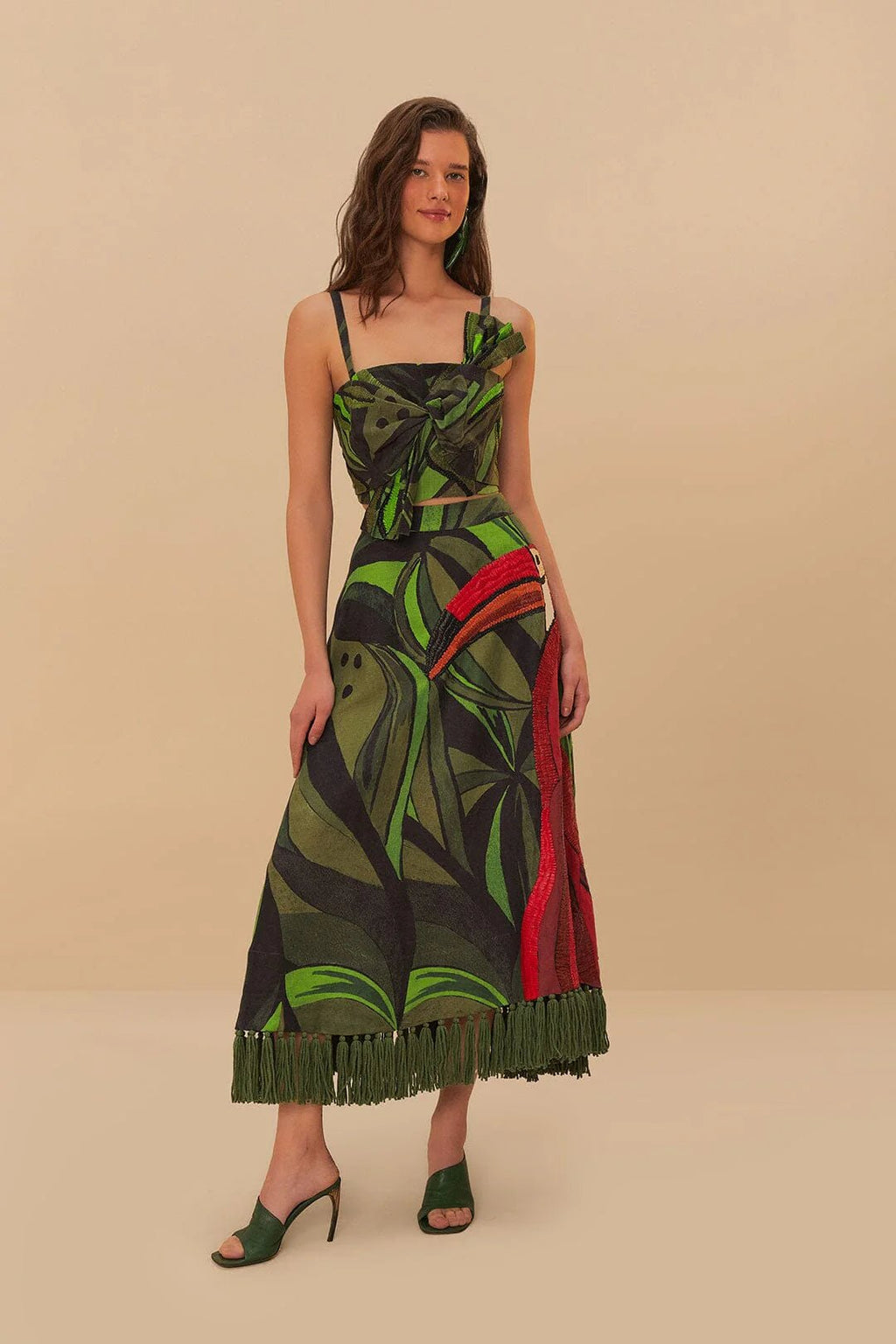 Farm Rio - Поли - Tucan Green Skirt - Love|Labels