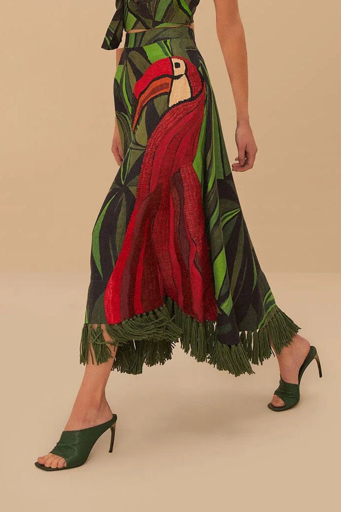 Farm Rio - Поли - Tucan Green Skirt - Love|Labels