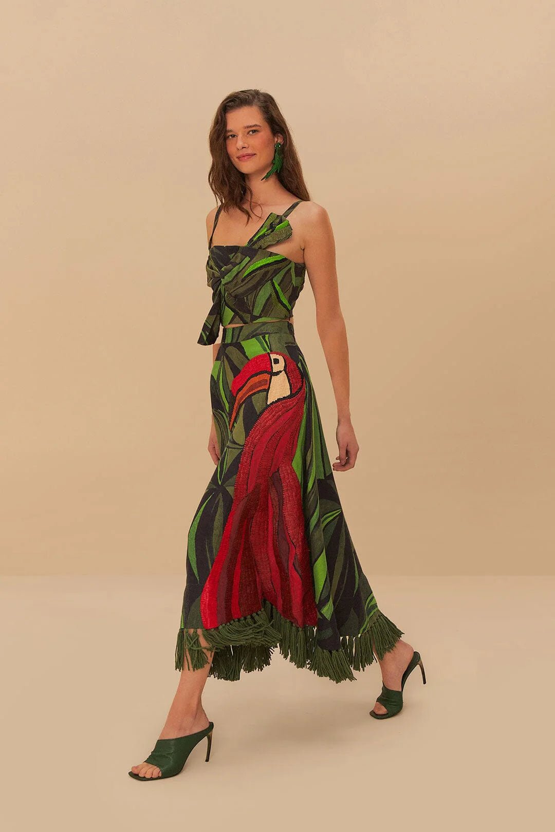 Farm Rio - Поли - Tucan Green Skirt - Love|Labels