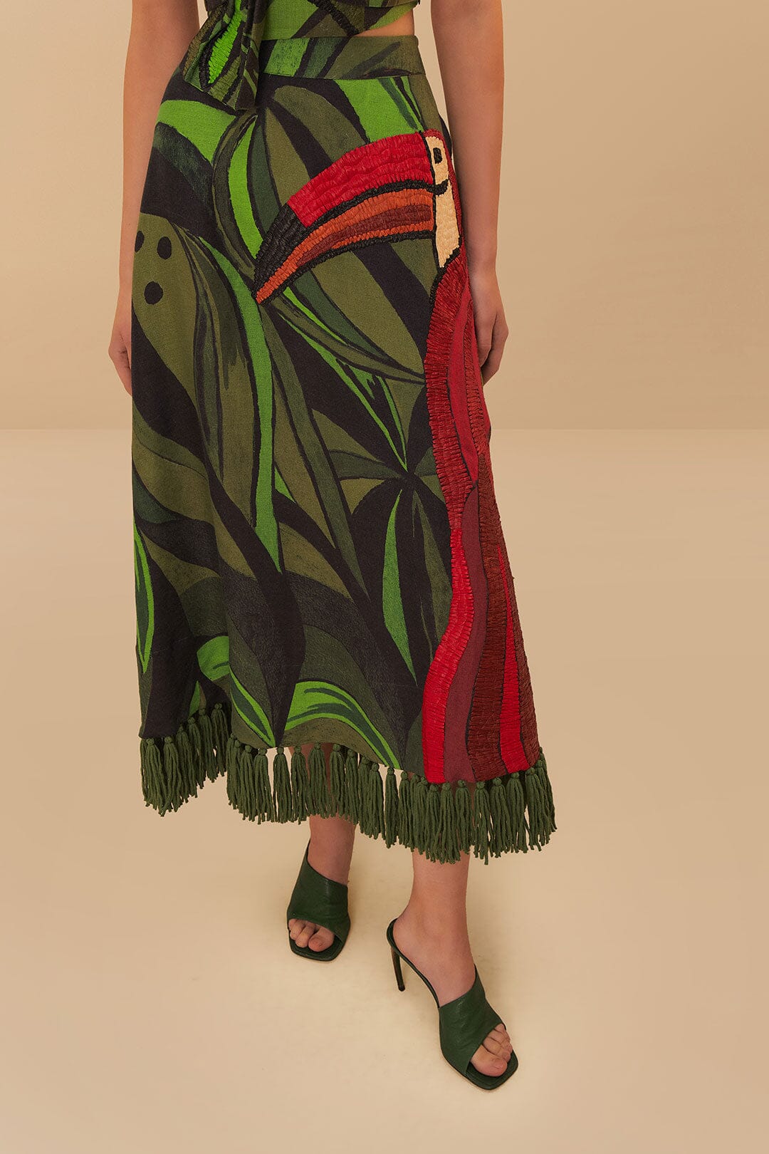 Farm Rio - Поли - Tucan Green Skirt - Love|Labels