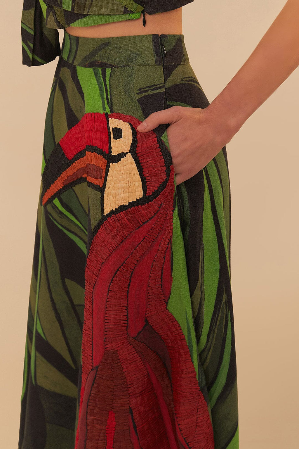 Farm Rio - Поли - Tucan Green Skirt - Love|Labels