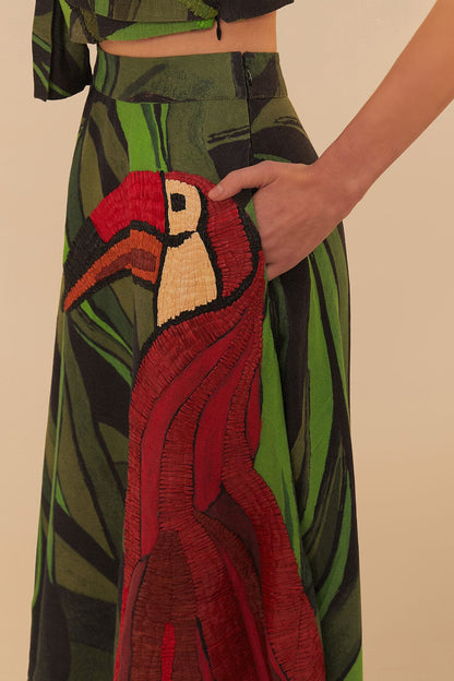 Farm Rio - Поли - Tucan Green Skirt - Love|Labels