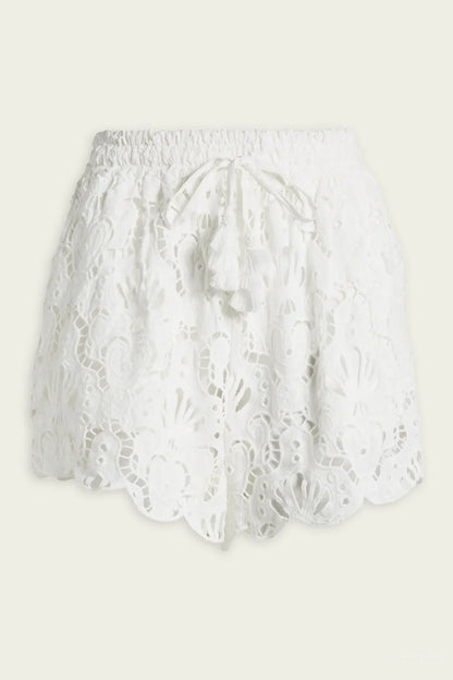 Farm Rio - Шорти - White Seashell Eyelet Shorts - Love|Labels