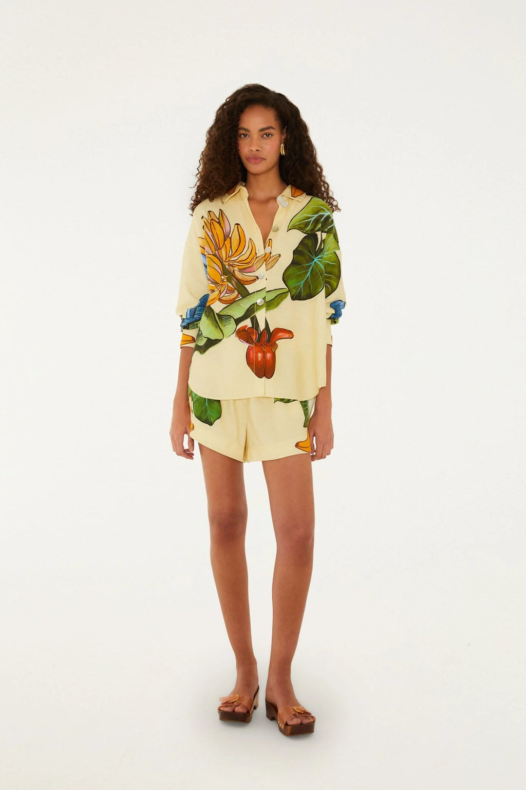 Yellow Banana Grapes Drawstring Shorts