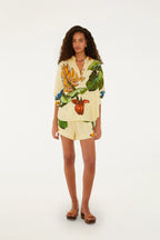 Yellow Banana Grapes Drawstring Shorts