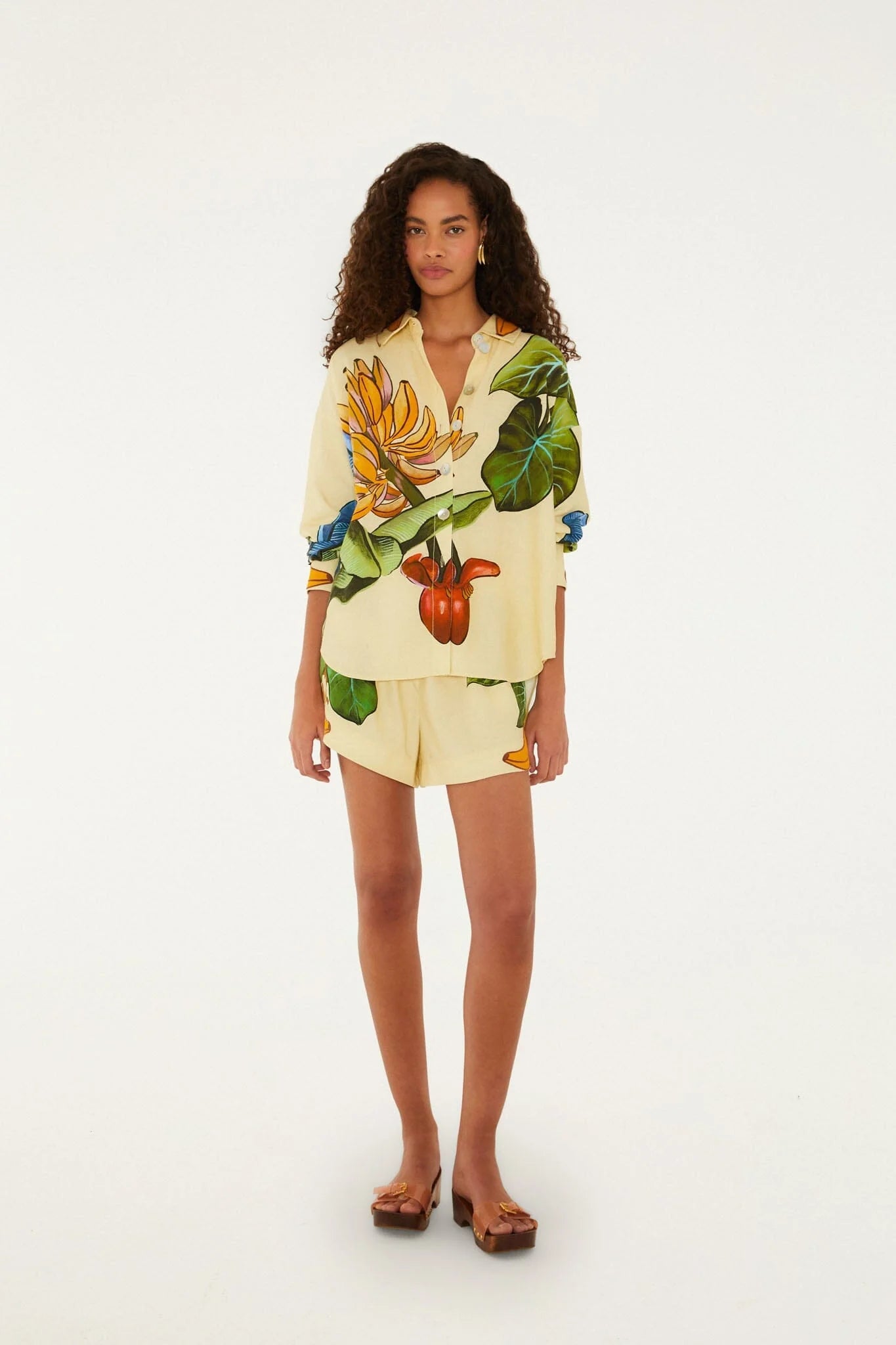 Yellow Banana Grapes Drawstring Shorts