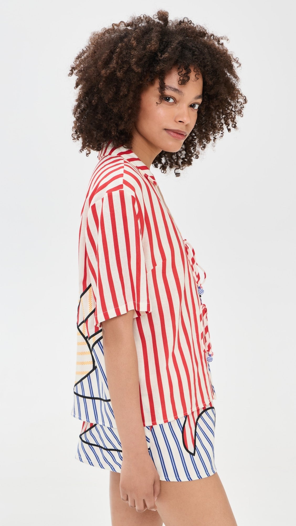 Navy Stripes Off-White Set