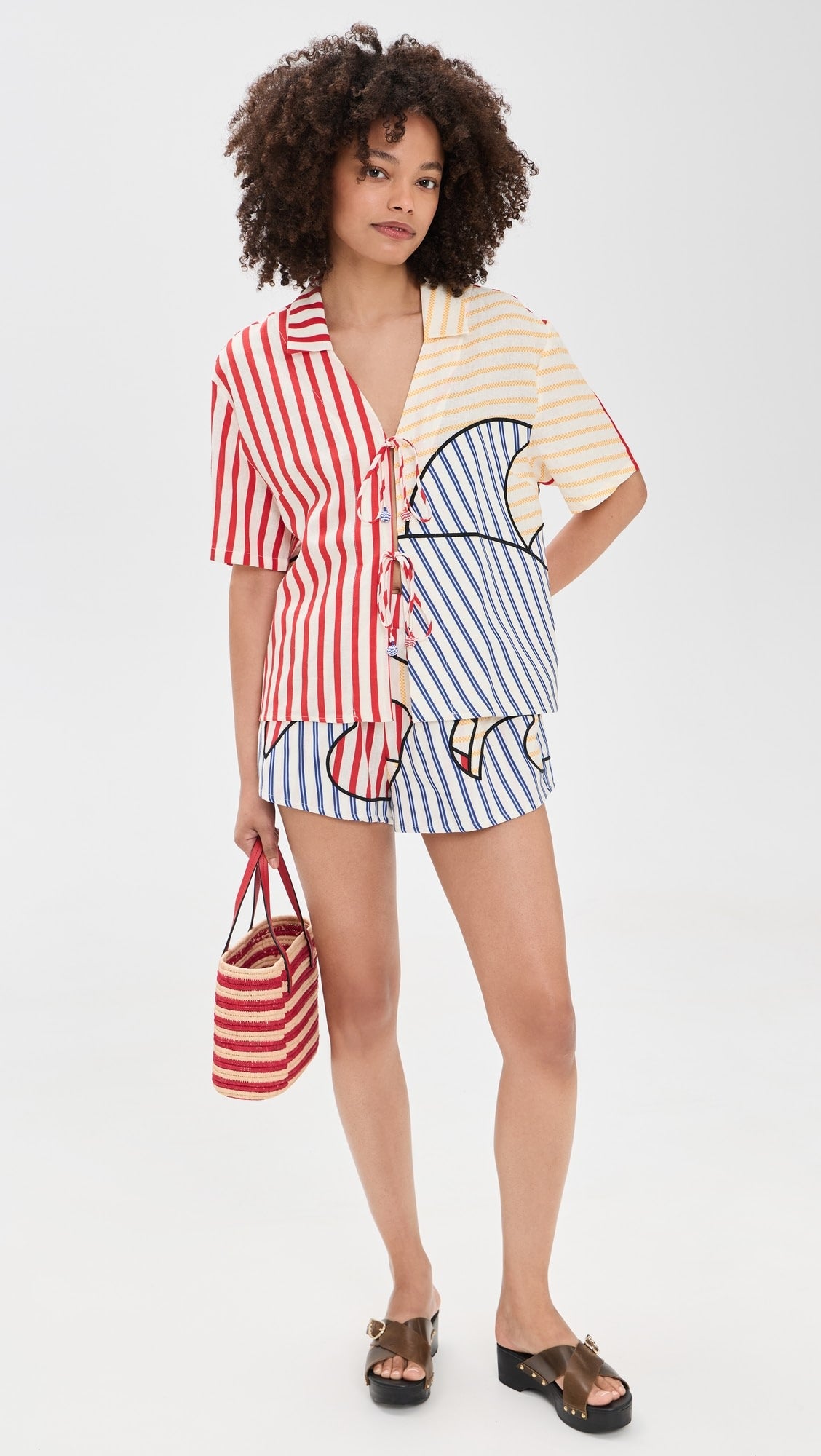Navy Stripes Off-White Set