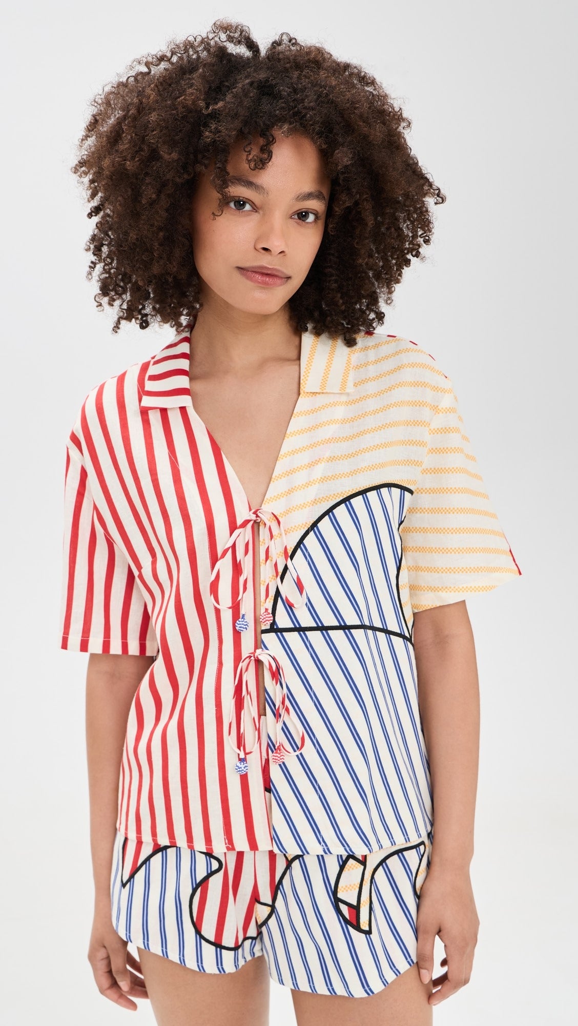 Navy Stripes Off-White Set