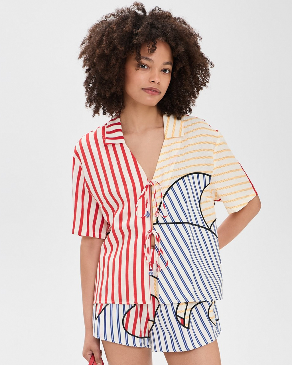 Navy Stripes Off-White Set