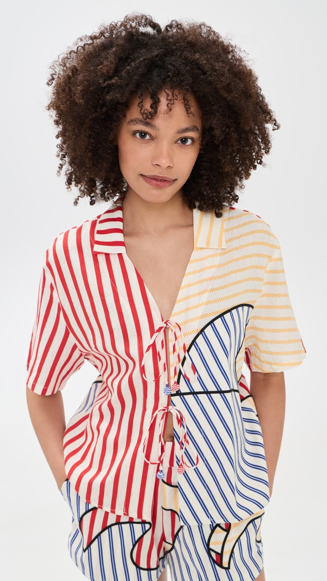 Navy Stripes Off-White Set
