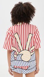 Navy Stripes Off-White Set