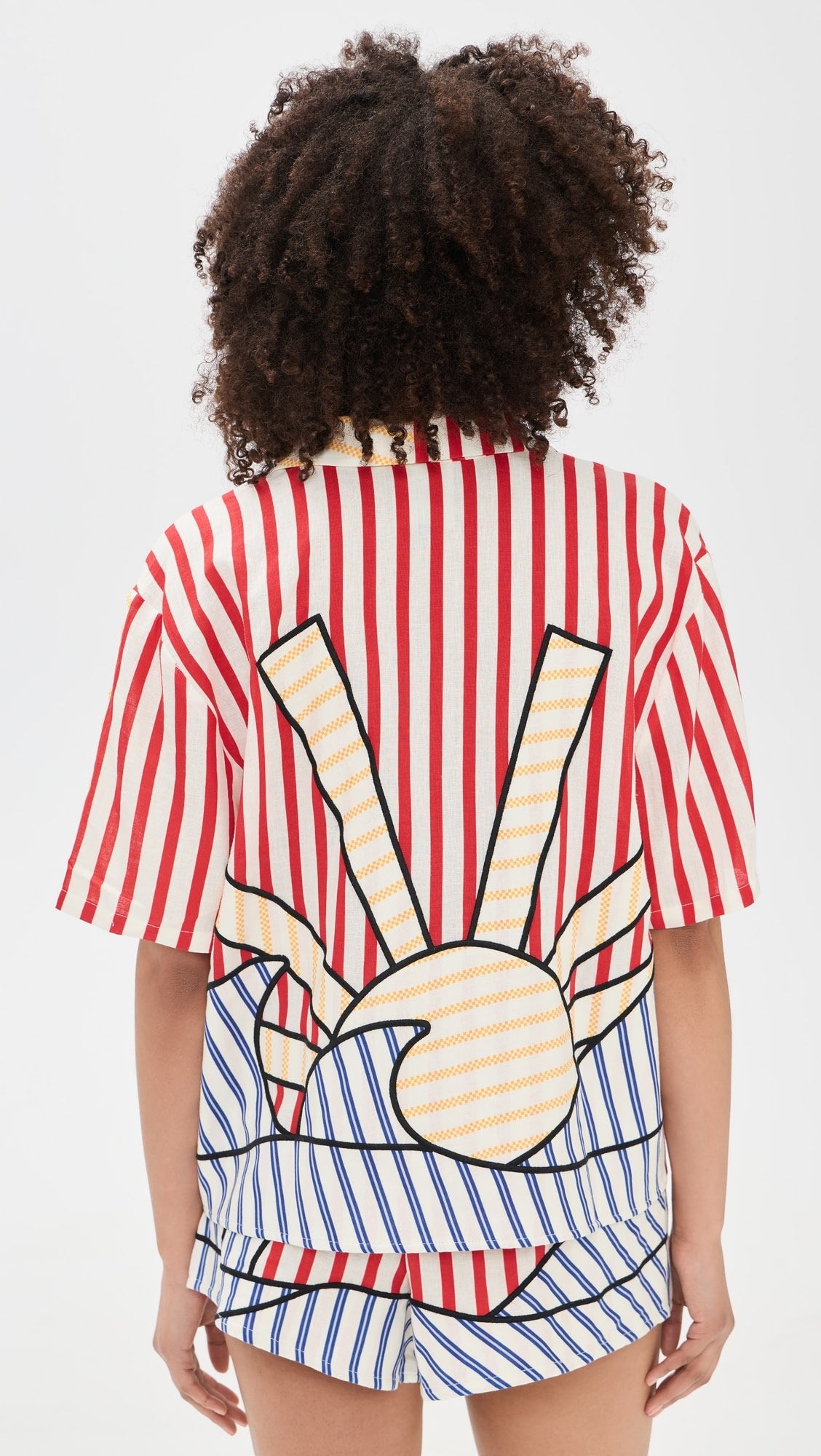 Navy Stripes Off-White Set