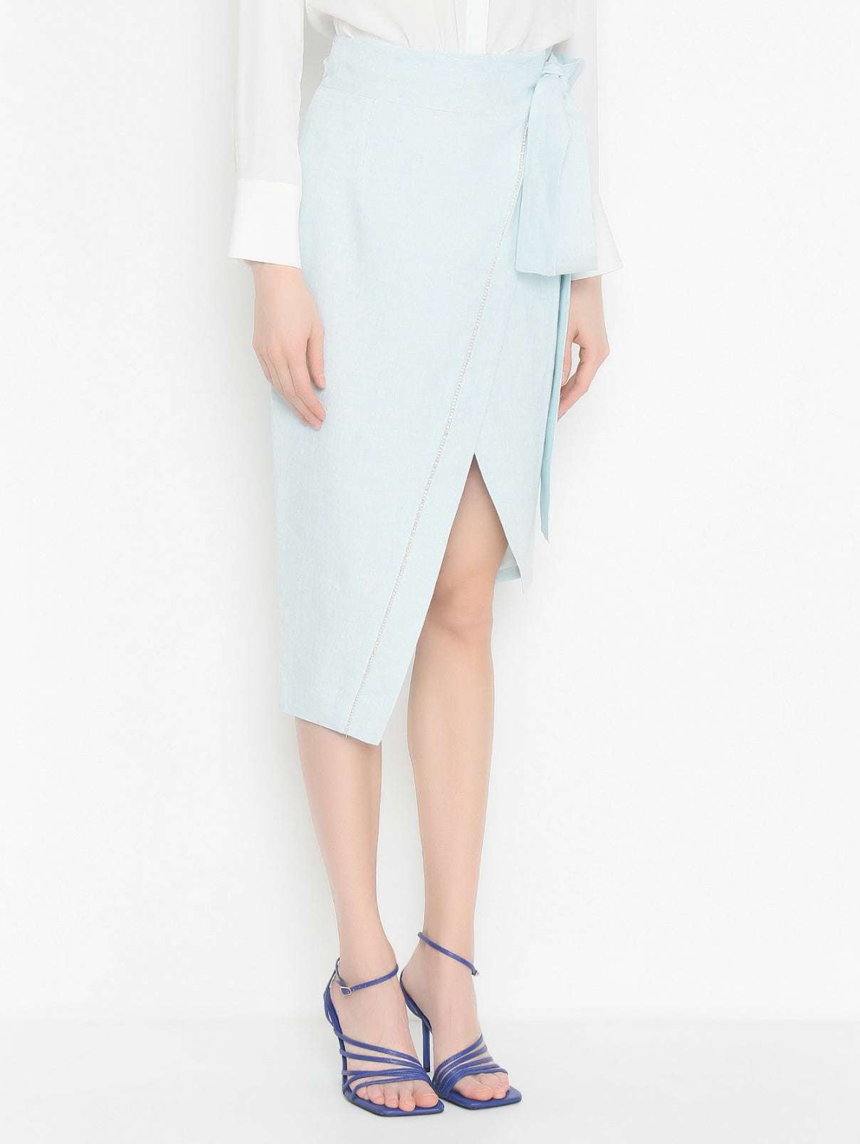 FORTE DEI MARMI COUTURE - Поли - Aquamarine Strass Lino Skirt - Love|Labels