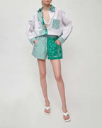 FORTE DEI MARMI COUTURE - Ризи - Bandana Patch Green Shirt - Love|Labels