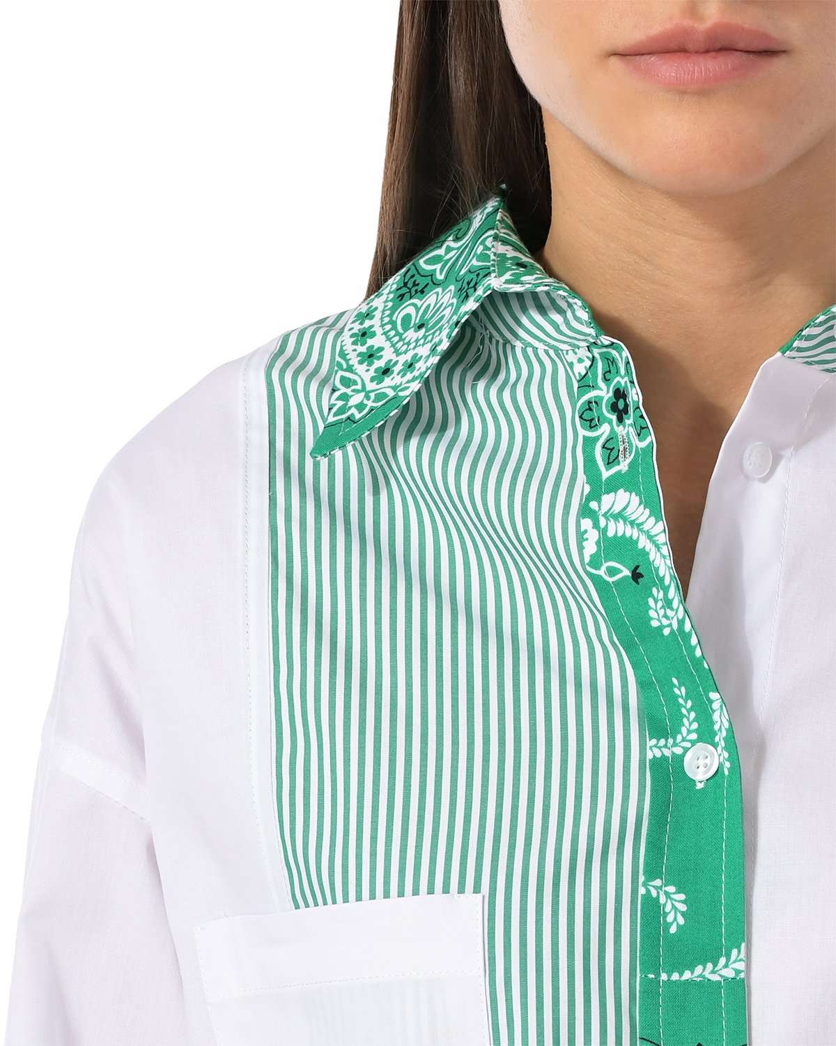 FORTE DEI MARMI COUTURE - Ризи - Bandana Patch Green Shirt - Love|Labels
