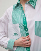 FORTE DEI MARMI COUTURE - Ризи - Bandana Patch Green Shirt - Love|Labels