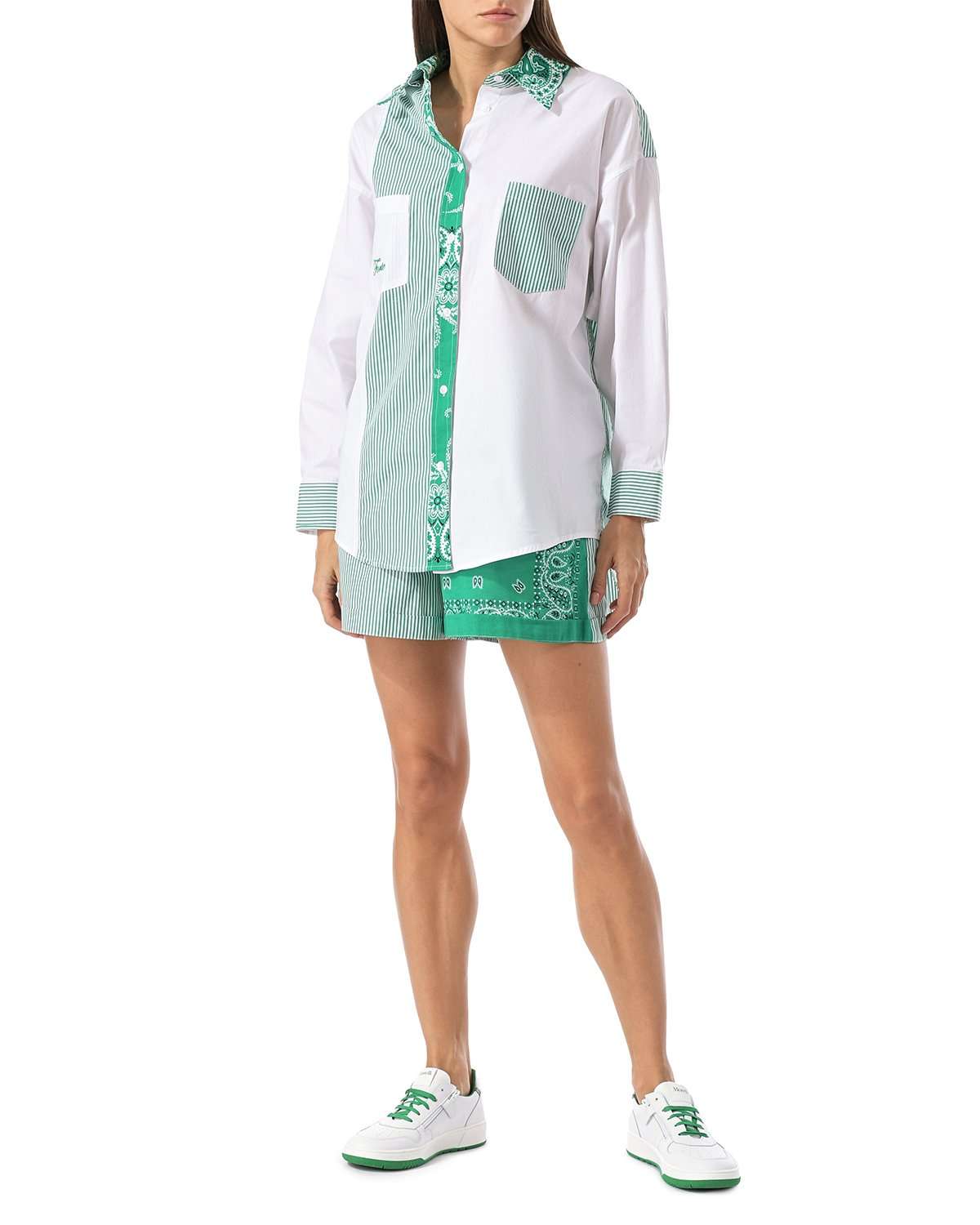 FORTE DEI MARMI COUTURE - Ризи - Bandana Patch Green Shirt - Love|Labels