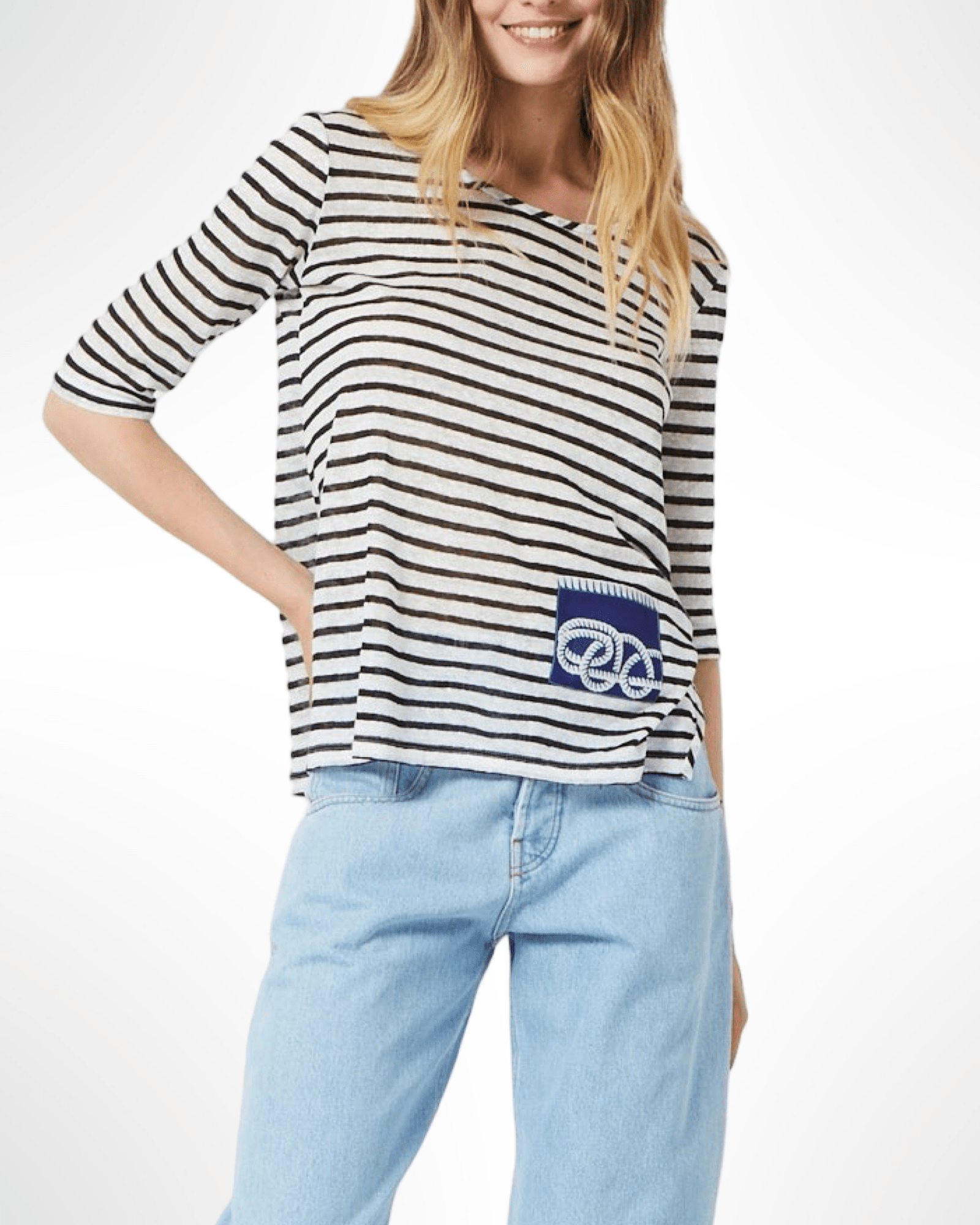 FORTE DEI MARMI COUTURE - Блузи - Black And White Striped Blouse - Love|Labels