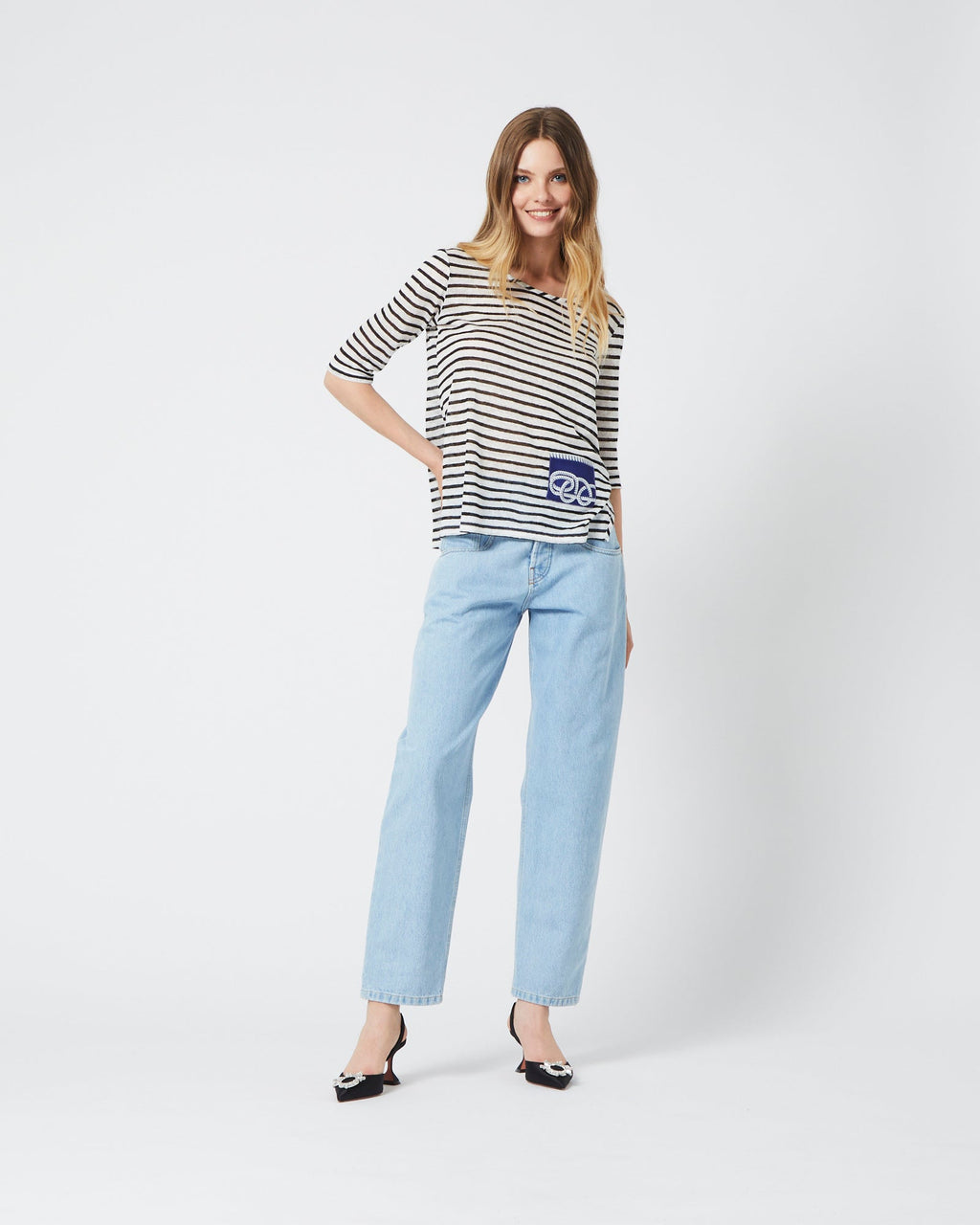 FORTE DEI MARMI COUTURE - Блузи - Black And White Striped Blouse - Love|Labels