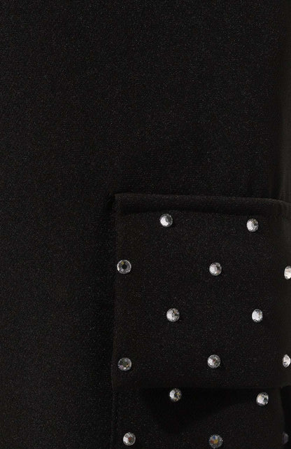 FORTE DEI MARMI COUTURE - Панталони - Black Cargo Strass Pants - Love|Labels