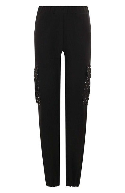 FORTE DEI MARMI COUTURE - Панталони - Black Cargo Strass Pants - Love|Labels