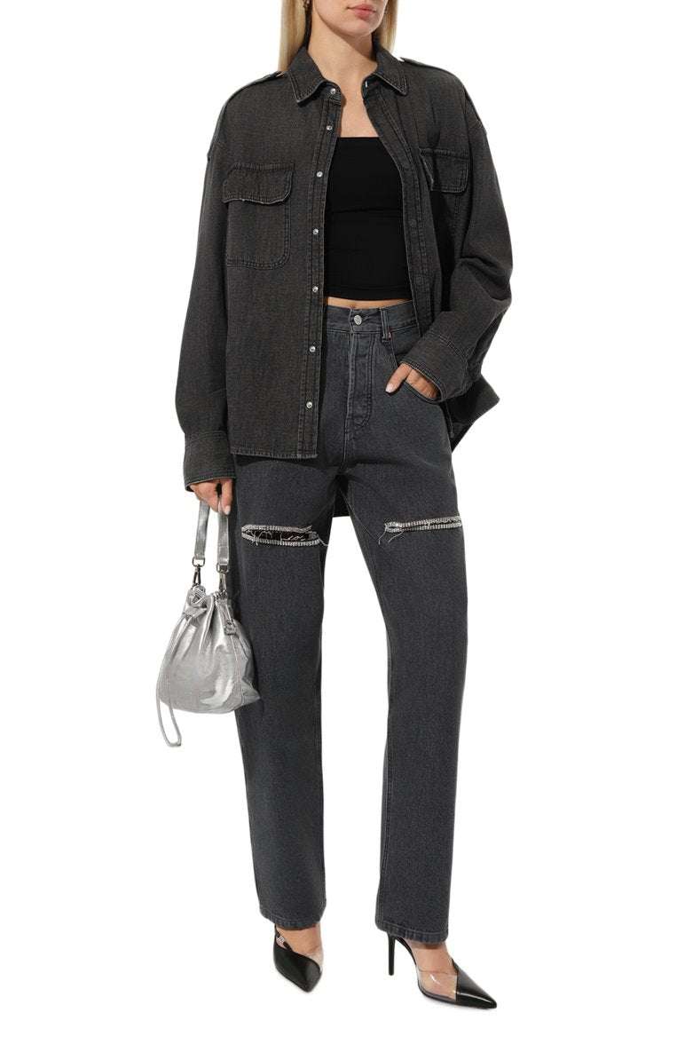 FORTE DEI MARMI COUTURE - Панталони - Black Cut Out Crystals Jeans - Love|Labels