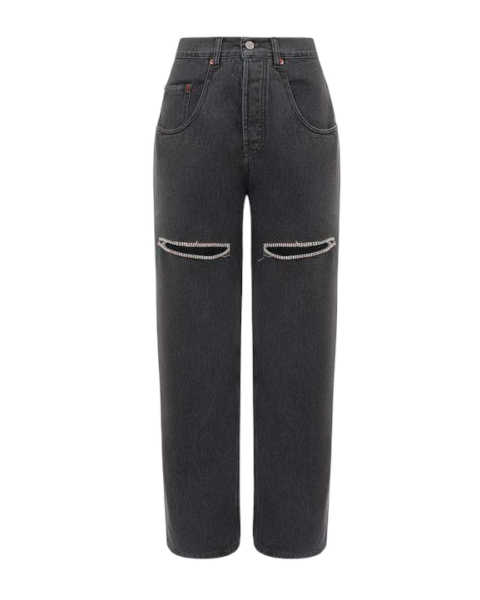 FORTE DEI MARMI COUTURE - Панталони - Black Cut Out Crystals Jeans - Love|Labels