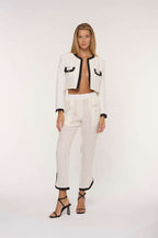 FORTE DEI MARMI COUTURE - Сака - Black&White Linen Jacket - Love|Labels