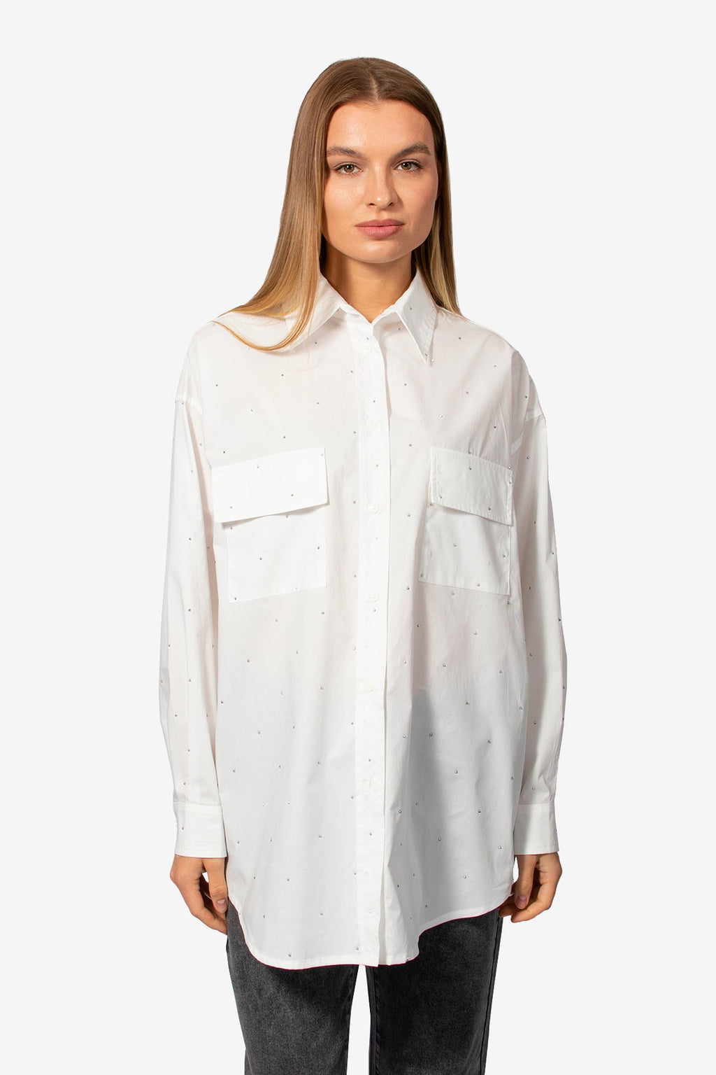 FORTE DEI MARMI COUTURE - Ризи - Crystals White Shirt - Love|Labels