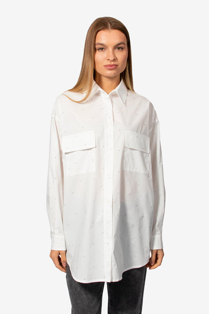 FORTE DEI MARMI COUTURE - Ризи - Crystals White Shirt - Love|Labels