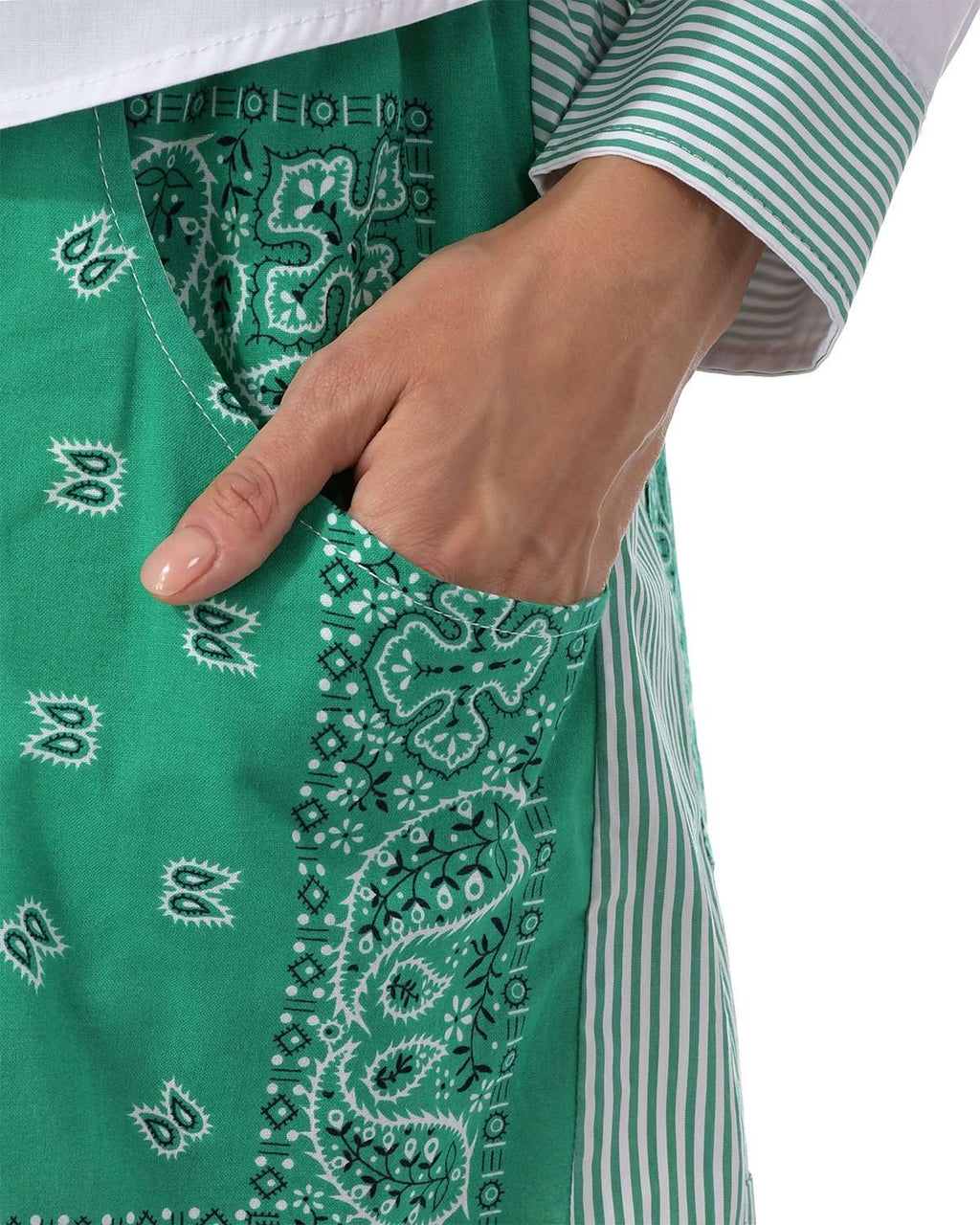 FORTE DEI MARMI COUTURE - Шорти - Green Bicolor Bandana Shorts - Love|Labels