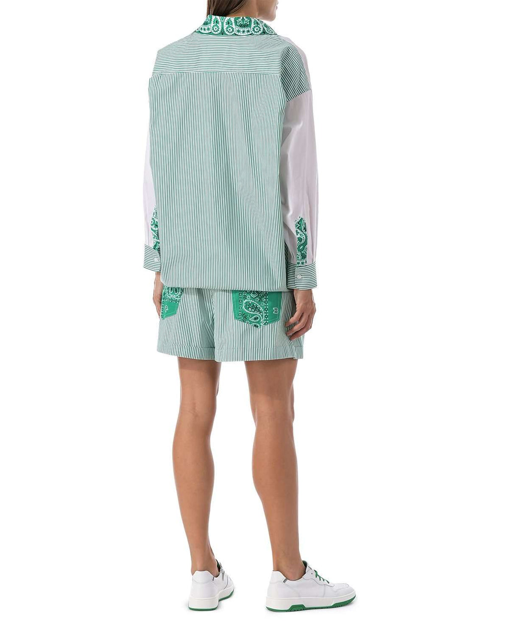 FORTE DEI MARMI COUTURE - Шорти - Green Bicolor Bandana Shorts - Love|Labels