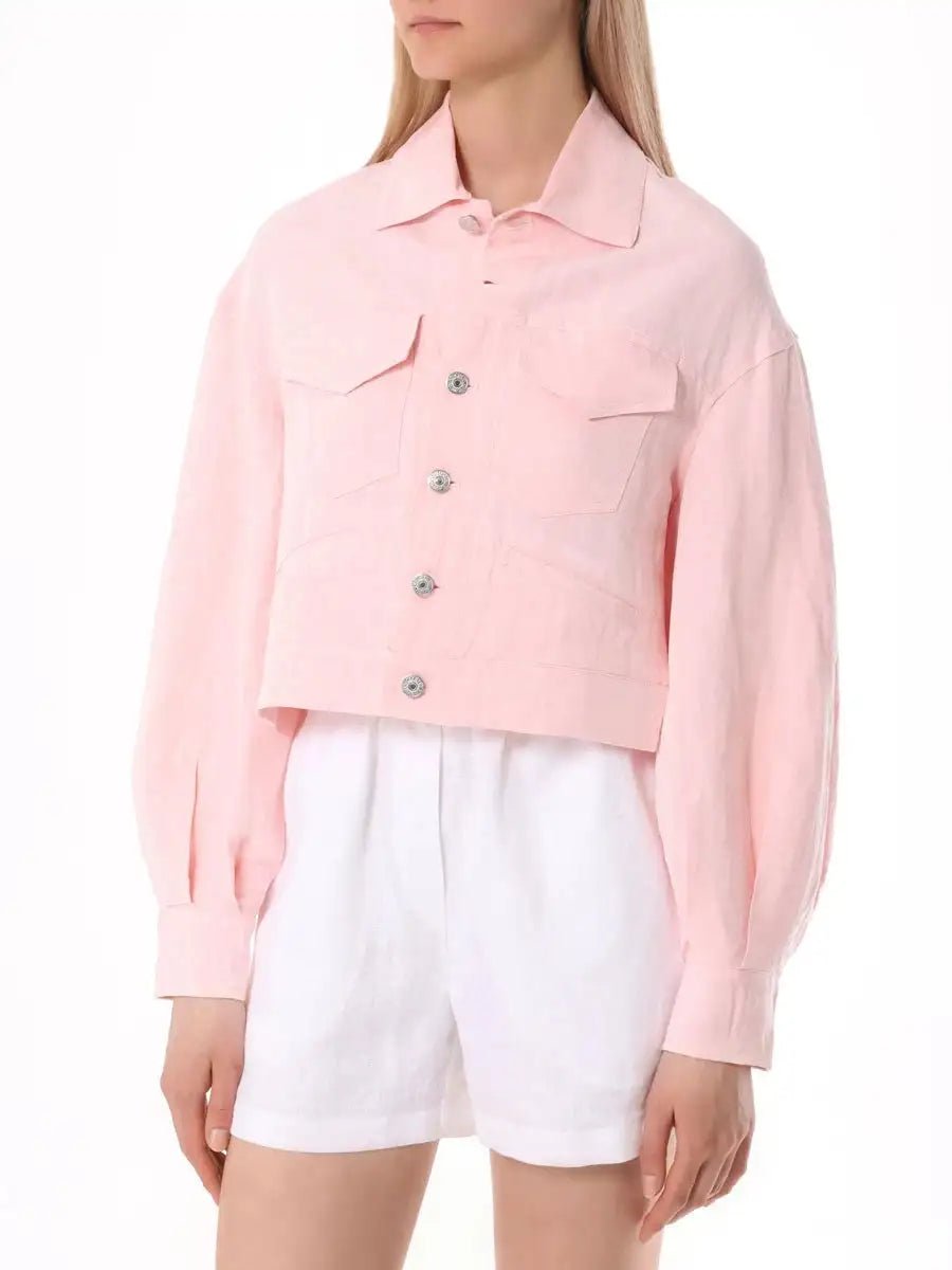 FORTE DEI MARMI COUTURE - Якета - Pink Denim Linen Jacket - Love|Labels