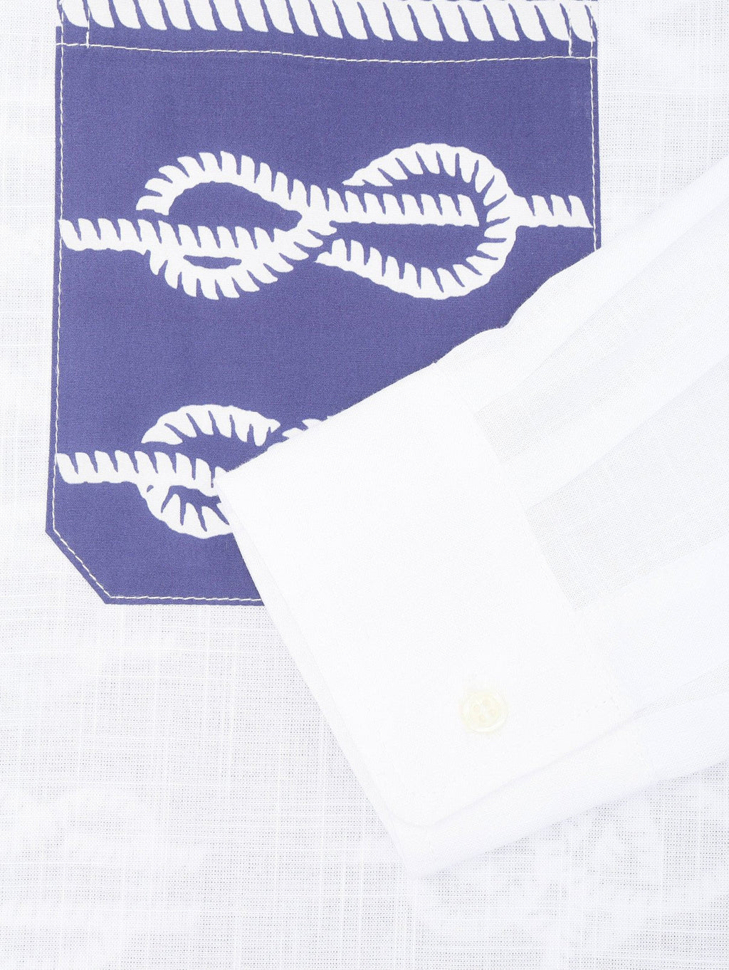 Pocket Print White Shirt