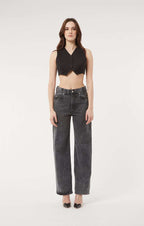 FORTE DEI MARMI COUTURE - Панталони - Rhinestones Logo Grey Jeans - Love|Labels
