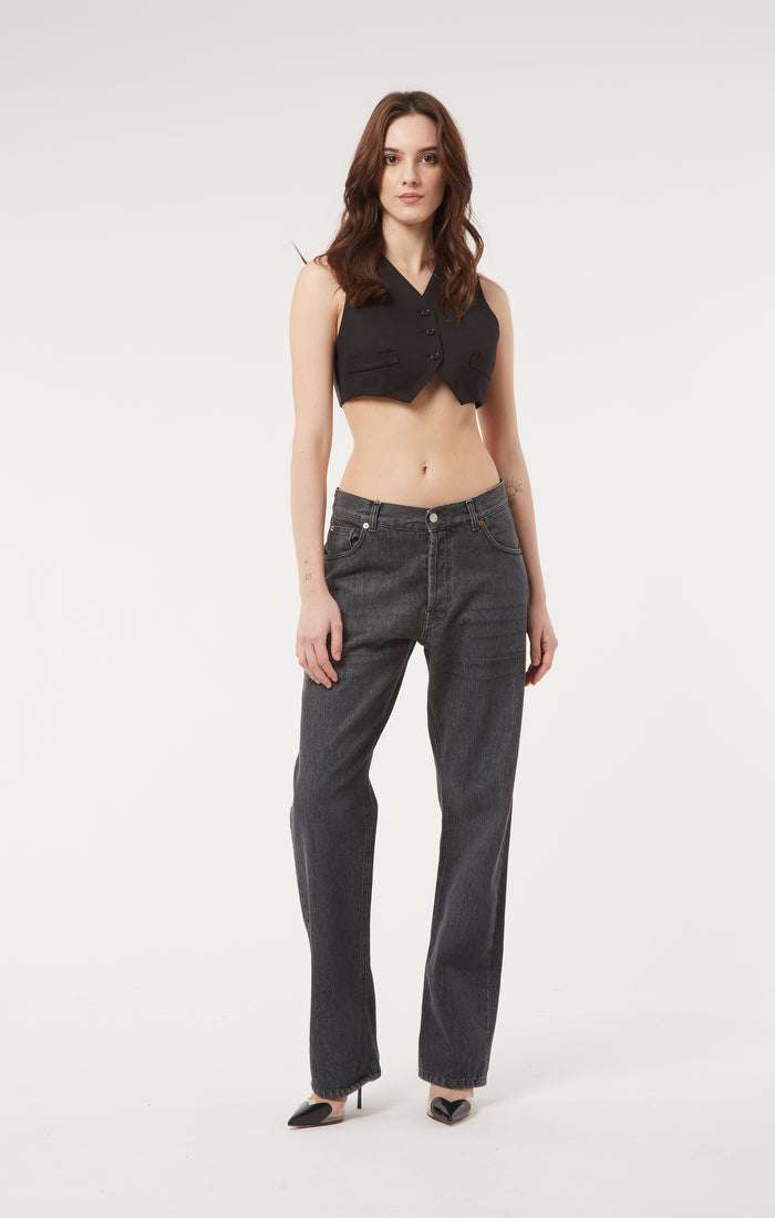 FORTE DEI MARMI COUTURE - Панталони - Rhinestones Logo Grey Jeans - Love|Labels