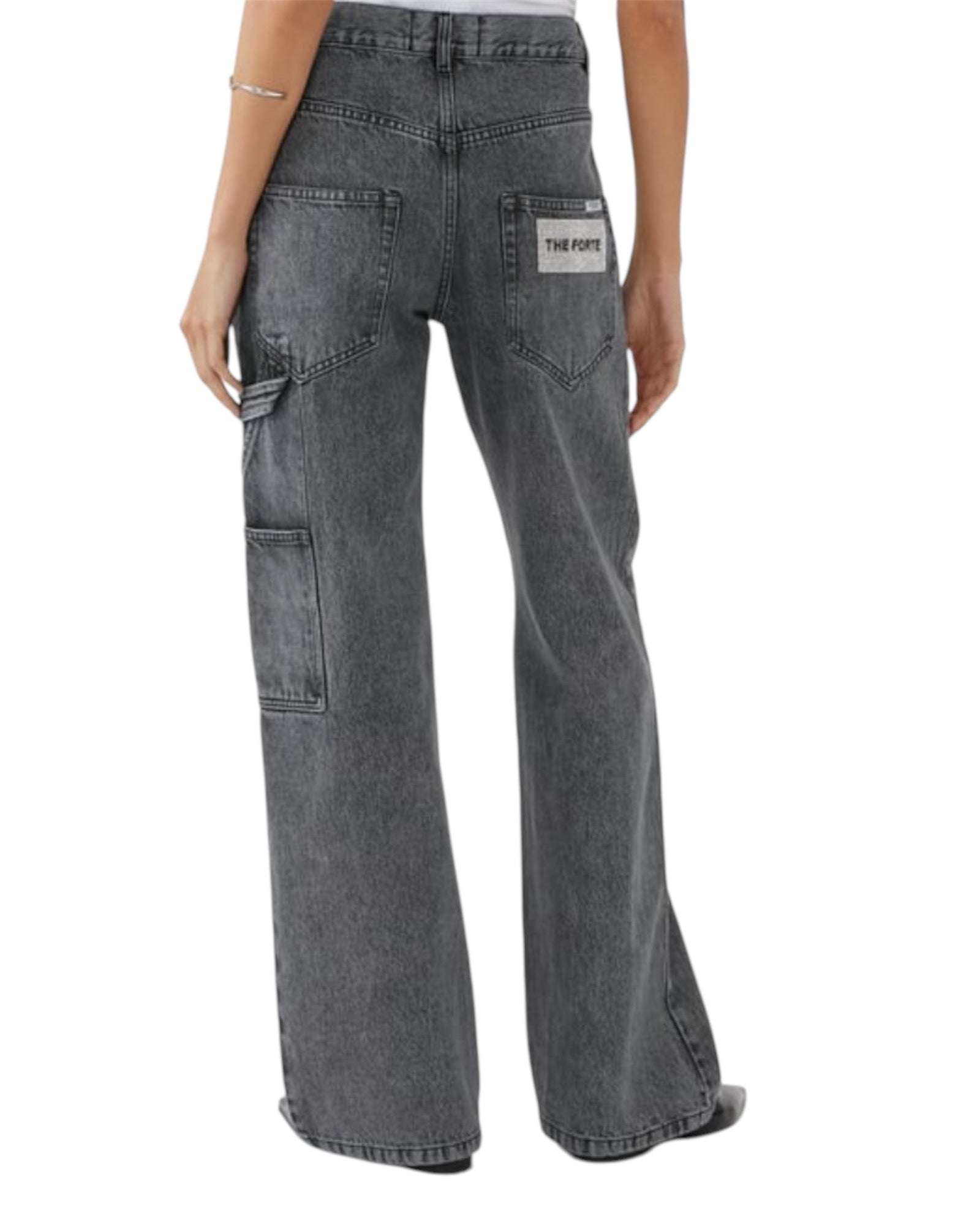 FORTE DEI MARMI COUTURE - Панталони - Rhinestones Logo Grey Jeans - Love|Labels