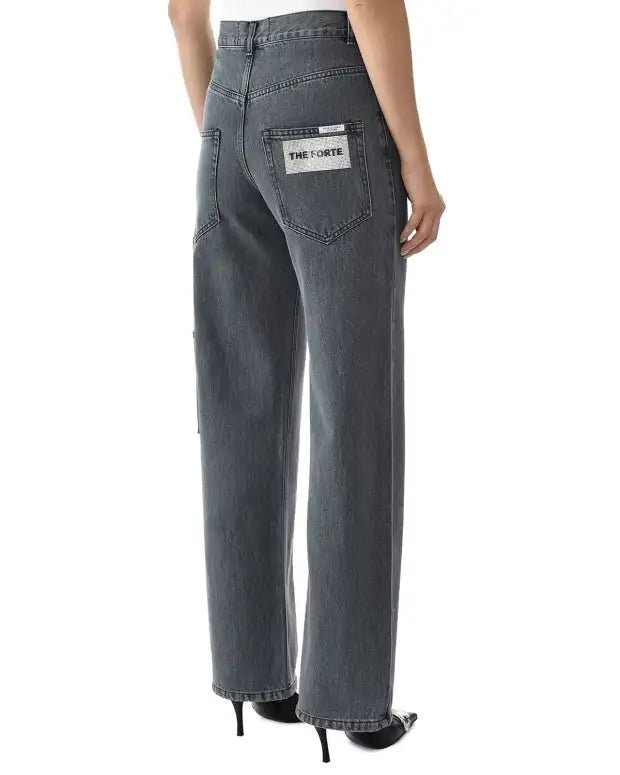 FORTE DEI MARMI COUTURE - Панталони - Rhinestones Logo Grey Jeans - Love|Labels