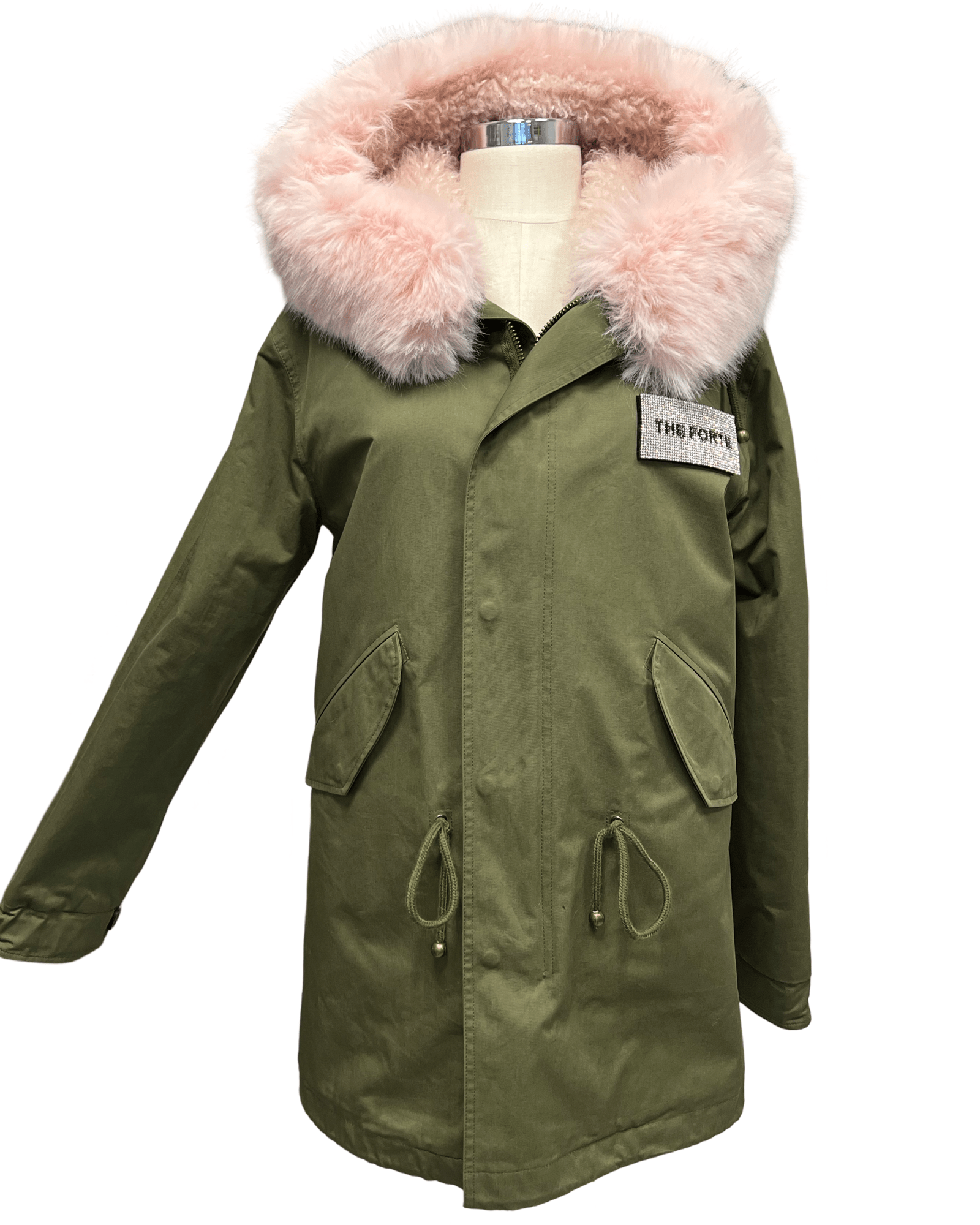 FORTE DEI MARMI COUTURE - Якета - Rhinestones Logo Khaki Parka - Love|Labels