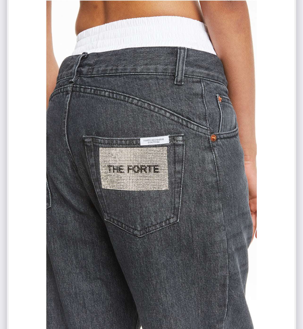 FORTE DEI MARMI COUTURE - Деним - Strass Logo Blk Jeans - Love|Labels