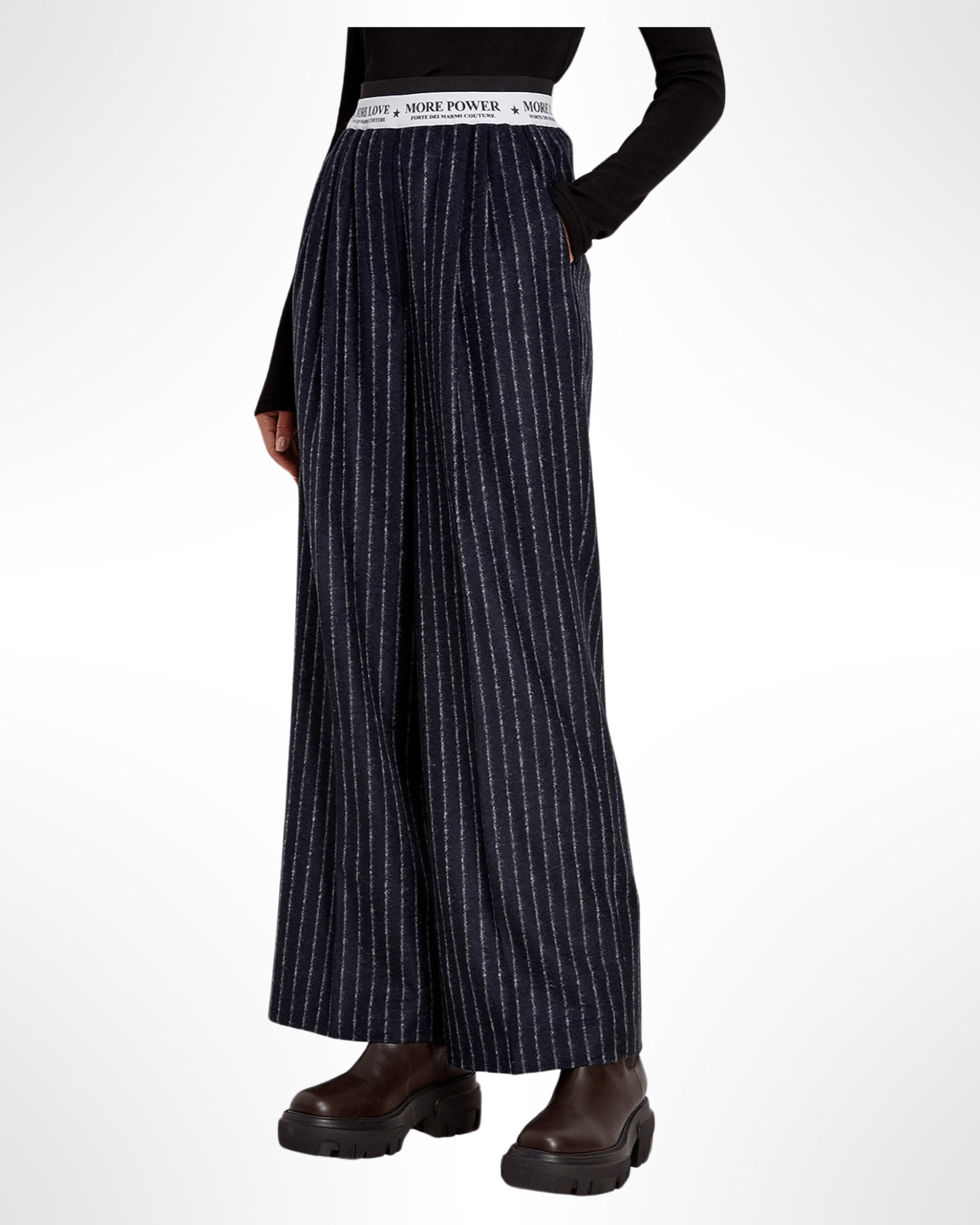 FORTE DEI MARMI COUTURE - Панталони - Waistband Logo Wool Pants - Love|Labels