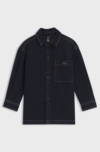 Denim Shirt With Branded Chest Pocket