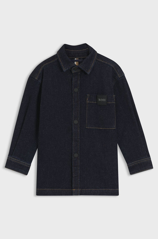 Denim Shirt With Branded Chest Pocket