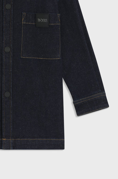 Denim Shirt With Branded Chest Pocket